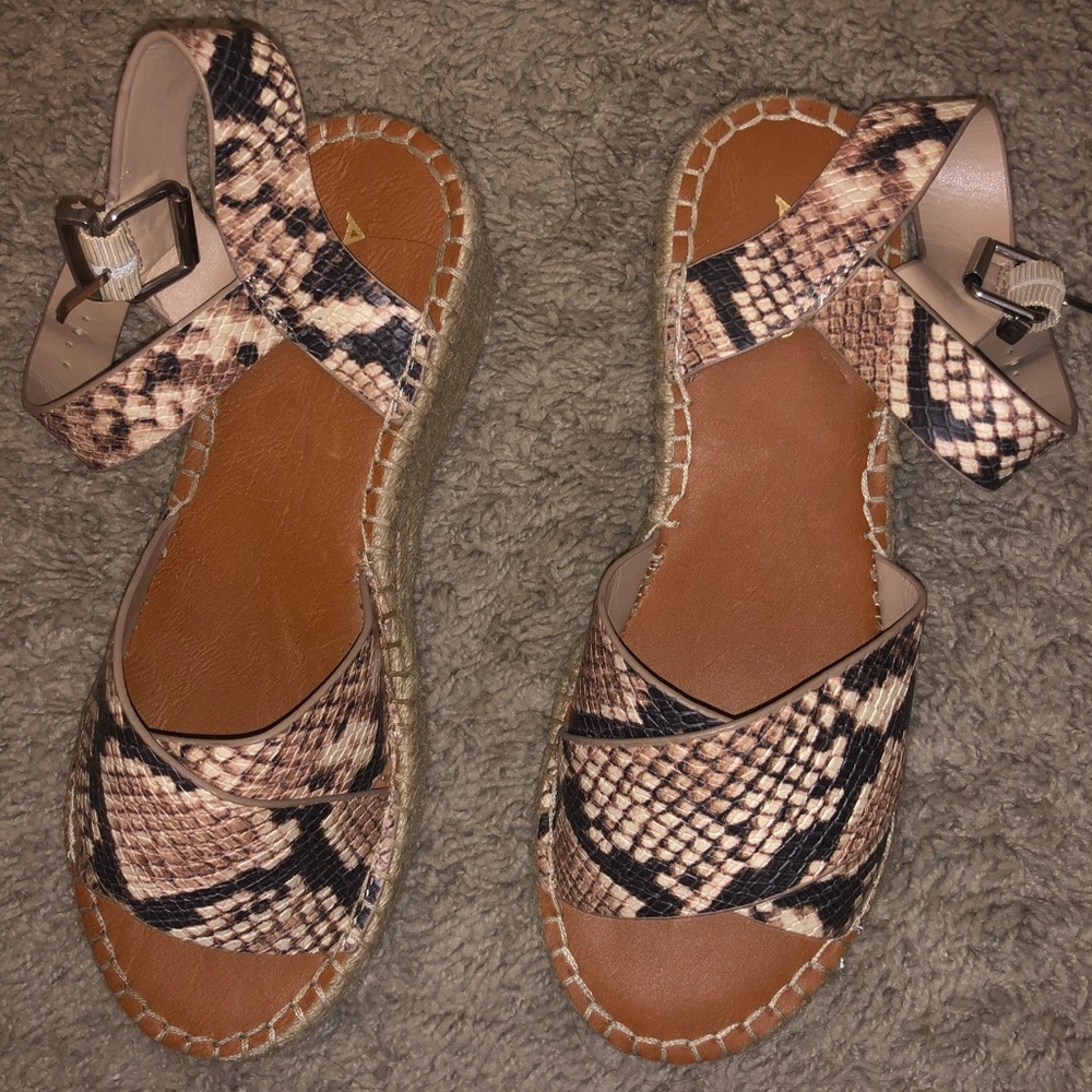 Stewpot Snake Print Platform Sandals